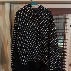 Champion Black Patterned Crewneck Sweater